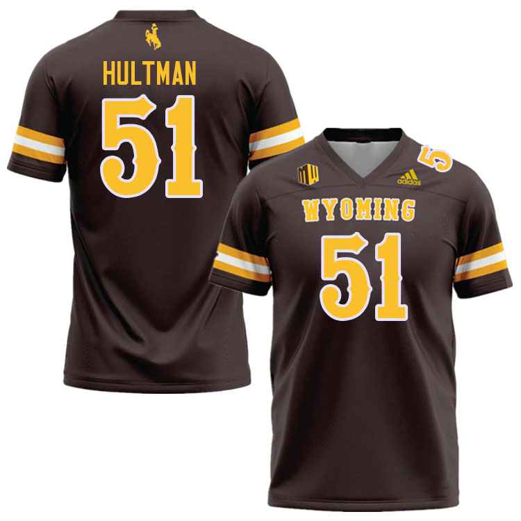 Wyoming Cowboys #51 Brady Hultman College Football Jerseys Stitched Sale-Brown
